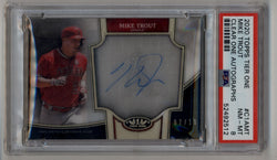 Mike Trout 2020 Topps Tier One Clear One Auto 07/10 PSA 8 Near Mint Mint