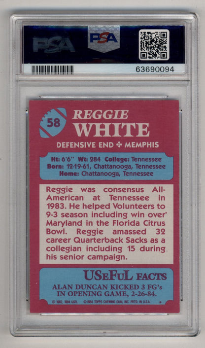 Reggie White 1984 Topps USFL #58 XRC PSA 9 Mint