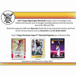 2021 Topps Big League Baseball Hobby Box -20 Box Case