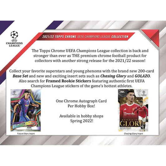 2021-22 Topps UEFA Champions League Chrome Soccer Hobby Box -12 Box Case