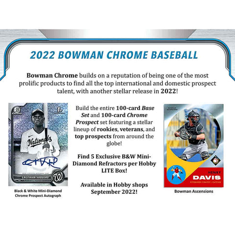 2022 Bowman Chrome Baseball Hobby Box - 12 Box Case