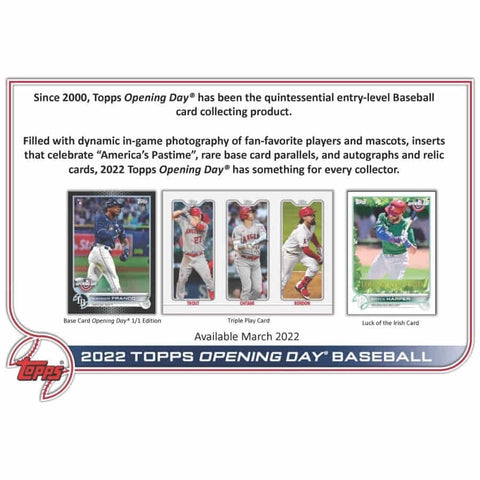 2022 Topps Opening Day Baseball Hobby Box -20 Box Case