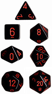 Chessex Polyhedral 7-Die Set Black/Red