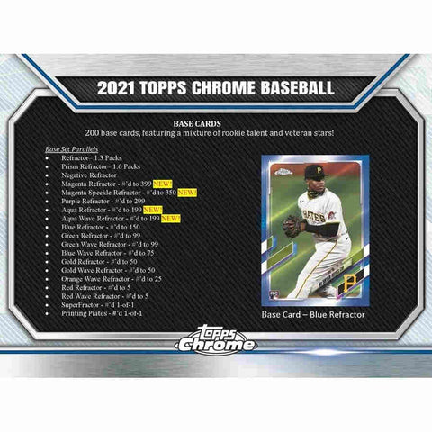2021 Topps Chrome Baseball Jumbo Box -8 Box Case