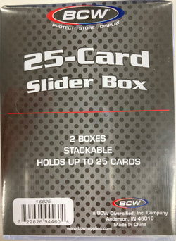 BCW 25-CARD SLIDER BOX  (2 Pack)