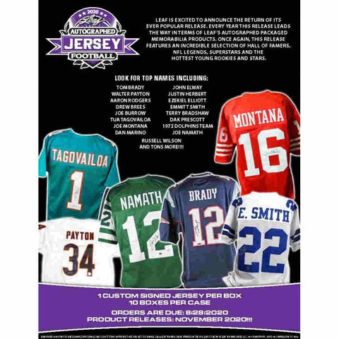 2020 Leaf Autographed Football Jersey Edition Box