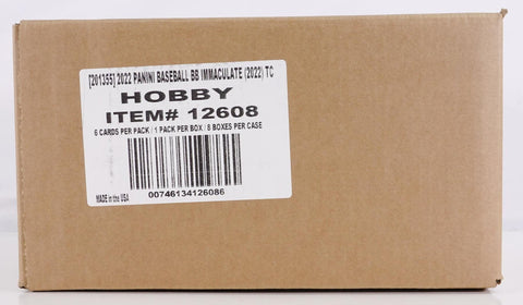 2022 Panini Immaculate Baseball Hobby Box - 8 Box Case
