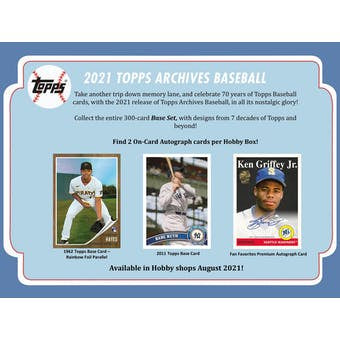 2021 Topps Archives Baseball Hobby Box -10 Box Case