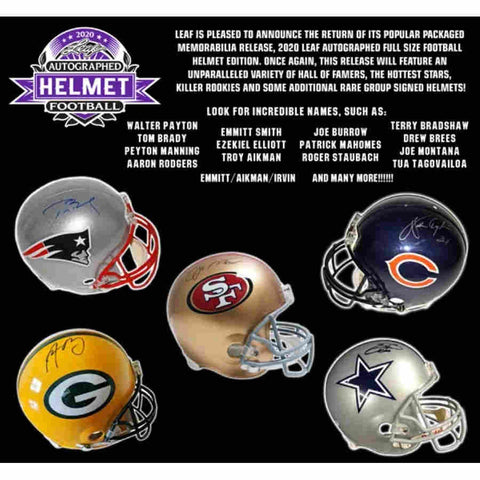 2020 Leaf Autographed Full Size Football Helmet Edition