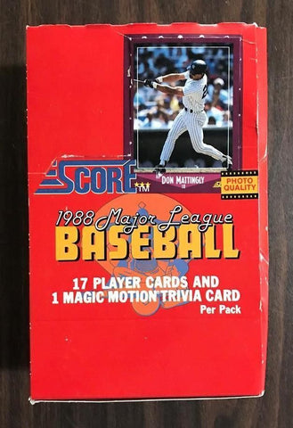 1988 Score Baseball Wax Box